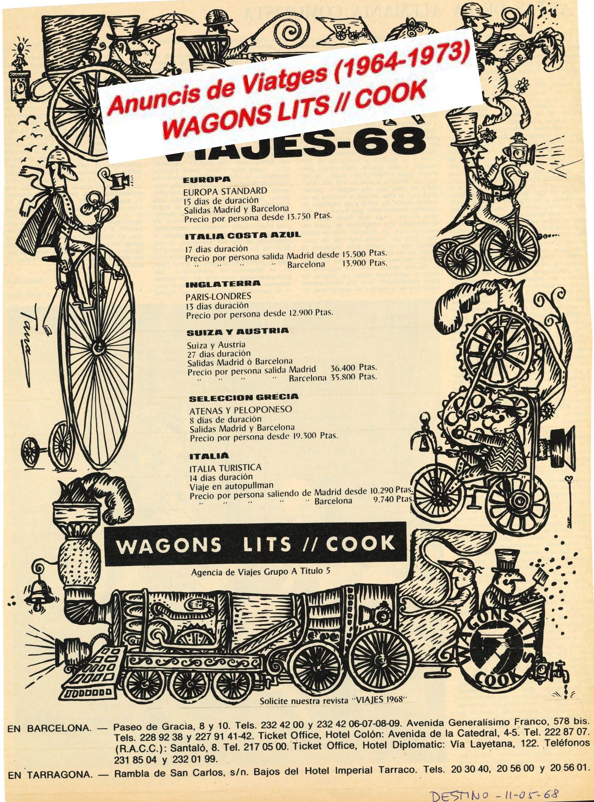 Wagons Lits // Cook - viatges, anuncis