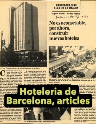 Hoteleria Barcelona, articles periodístics