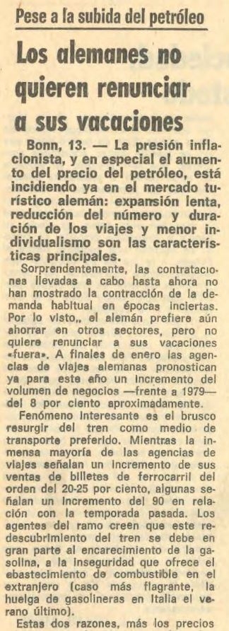 Pese a la subida del petróleo, los Alemanes no quieren renunciar a sus vacaciones