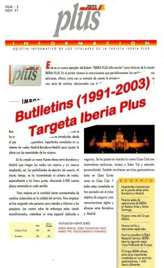 Iberia Plus, boletin informativo de los tutulares de la tarjeta Iberia Plus.