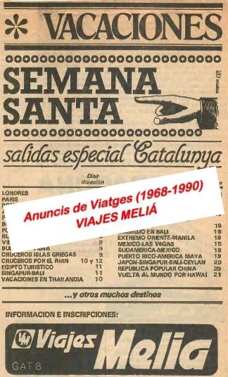 Viajes Meliá. - Anuncis.
