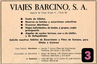 Viajes Barcino, anuncis agrupats