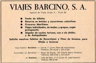 VIAJES BARCINO, S.A.