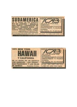 Viajes ICAB, anuncis