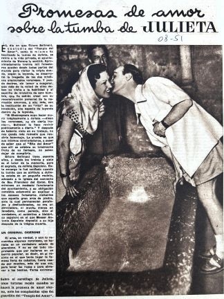 Promesa de amor sobre la tumba de JULIETA