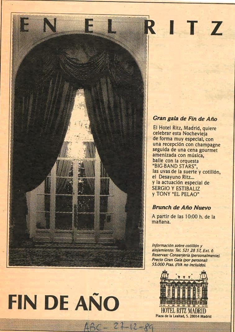 Hotel Ritz de Madrid, fin de año