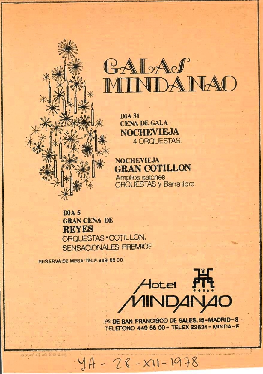 Hotel Mindanao de Madrid, Galas Mindanao