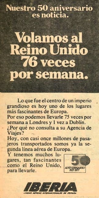 Iberia, Lineas Aereas de España - Anuncis