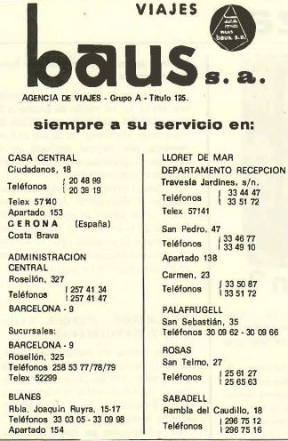 Viajes baus s.a. - siempre a su servicio en: