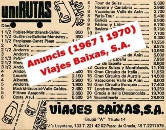 Viajes Baixas S. A. - Anuncis