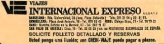 Viajes Internacional Expreso, anuncis