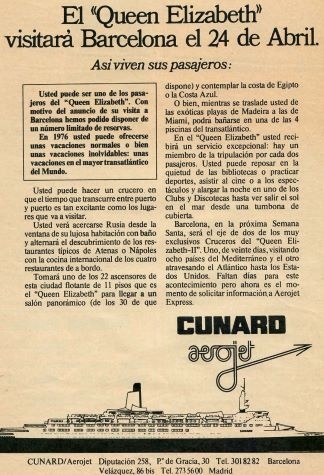 El 'Queen Elizabeth' visitará Barcelona el 24 de Abril