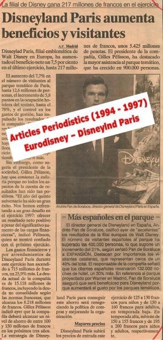 Eurodisney - Dsneyland Paris, articles periodistics