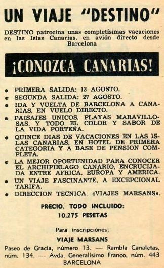 Viaje 'Destino' amb Viajes Marsans - ¡Conozca Canarias!, anunci