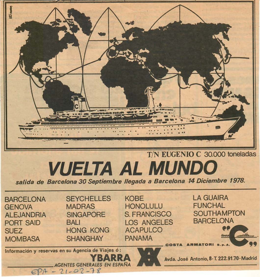 CVruceros Linea 'C' Costa Armatori S.p.A. - Ybarra, Anuncis
