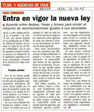 Viajes combinados - Entra en vigor la nueva ley.