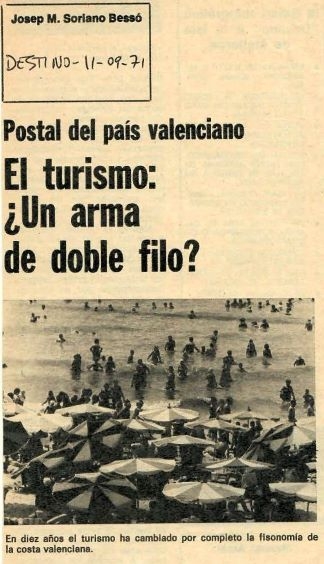 Postal del país valenciano - El turismo: ¿Un arma de doble filo?