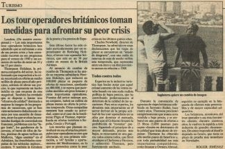 Los tour operadores británicos toman medidas para afrontar la peor crisis.