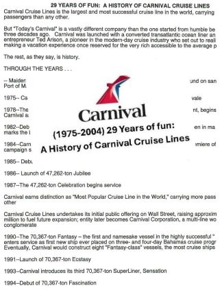 29 years of fun: A History of Carnival Cruise Lines (1975-2004)