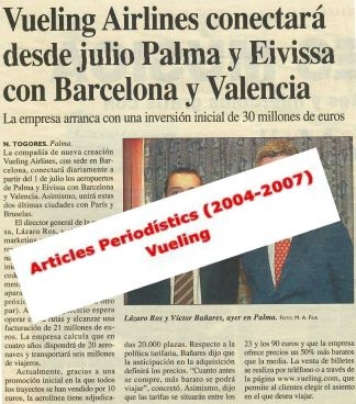 Vueling Airlines, articles periodistics.