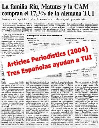 Familia Riu, Matutes y la CAM ayudan a TUI