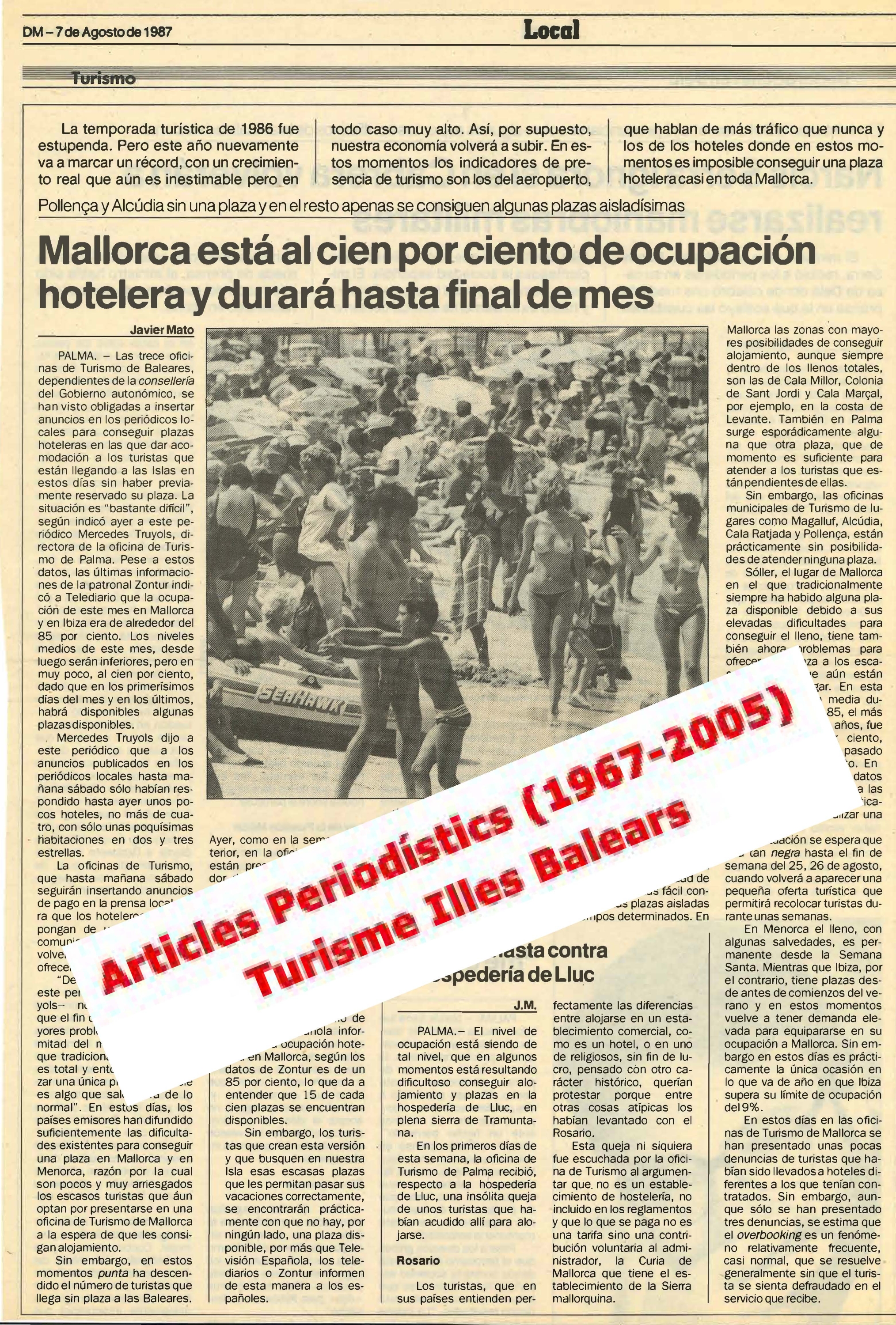 Turisme Illes Balears, articles periodístics