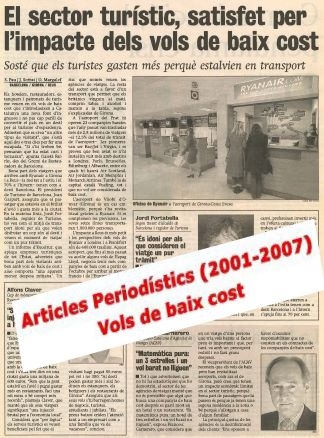 Vols de baix cost, articles periodistics