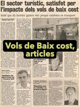 Vols de baix cost, articles periodistics