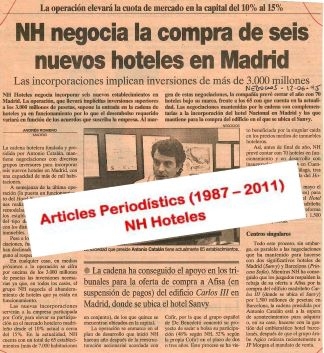 NH Hotels, articles periodístics