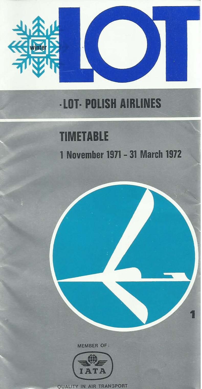 LOT Timetable / 1 November 1971 - 31 March 1972