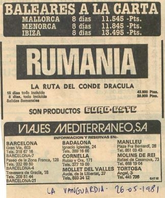 Baleares a la Carta y Rumania la ruta del Conde Dracula