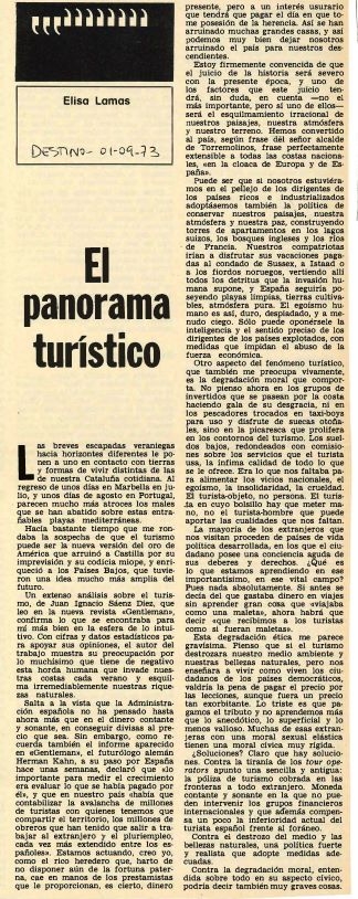 El panorama turístico