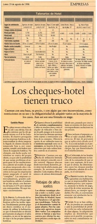 Los cheques-hotel tienen truco