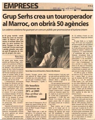 Grupo Serhs crea un touroperador al Marroc, on obrirà 50 agències