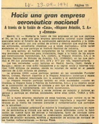 Hacia una gran empresa aeronáutica nacional