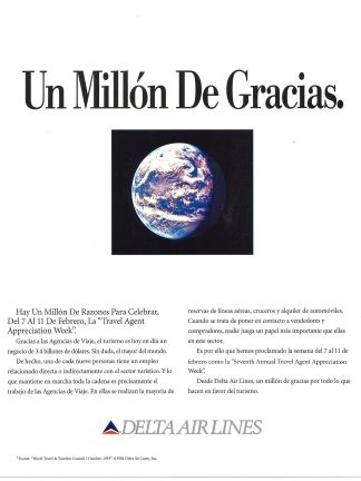 Delta Airlines, anunci - Un Millón de Gracias