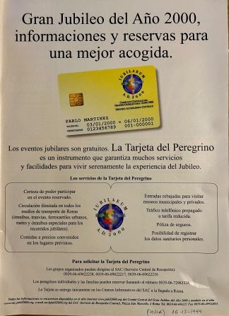 La Tarjeta del Peregrino - Jubileum A.D. 2000