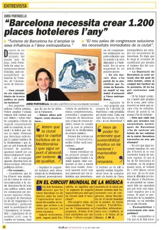 Entrevista a Jordi Portabella 'Barcelona necessita crear 1.200 places hoteleres l'any'