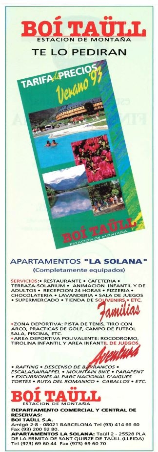 BOÍ TAÜLL - Apartaentos La Solana / Estación de Montaña