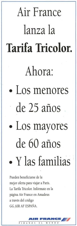 Air France lanza la Tarifa Tricolor