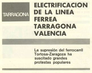 Renfe - Electrificción de la línea ferrea Tarragona Valencia