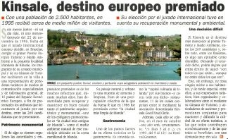 Gran Prmio Europeo de Turismo y Medio Ambiente - Kinsdale