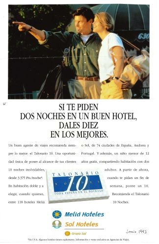 Meliá Hoteles/Sol Hoteles - Talonario 10 noches. Si te piden dos noches en un buen hotel, dales diez en los mejores