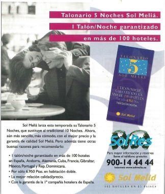 Talonario 5 noches Sol Meliá