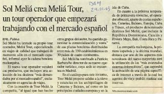 Sol Meliá crea Meliá Tour