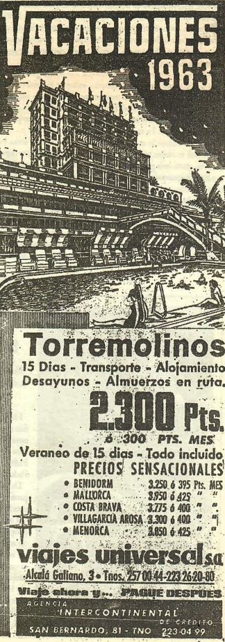 Viajes Universal, anuncis