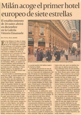 Milàn acoge el primer hotel europeo de siete estrellas