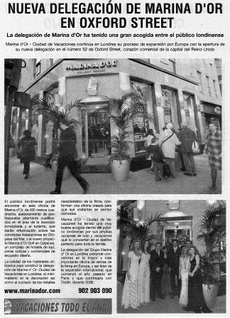 Nueva delegación de Marina d'Or en Oxford Street