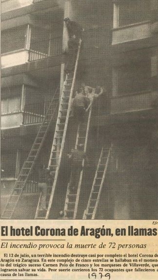 El hotel Corona de Aragon, en llamas
