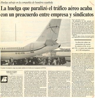 Vaga de Iberia del 1994 - articles periodístics agrupats